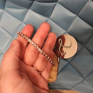 Touchstone Crystal rose gold silk stretch bracelet